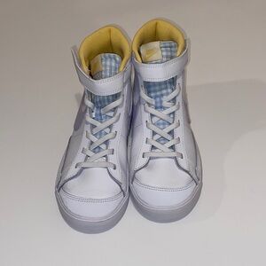 Nike Kids High-Top Sneakers - White and Yellow Accents
